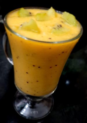 A picture of Orange,kiwi &Apple Smoothie.