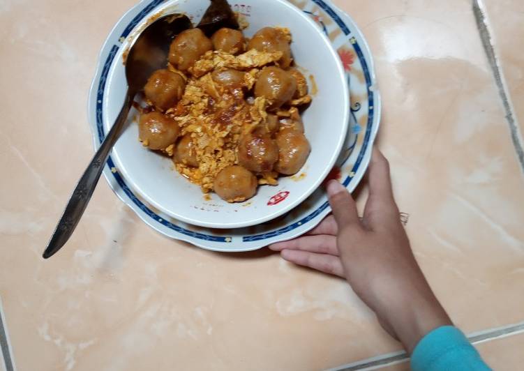 Resep Bakso Balado 🌶 Anti Gagal