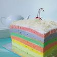 White Eggs Cake (Rainbow Version)
