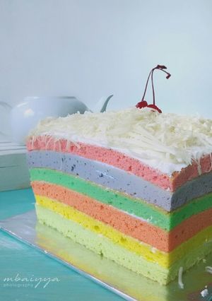 Foto resep White Eggs Cake (Rainbow Version)