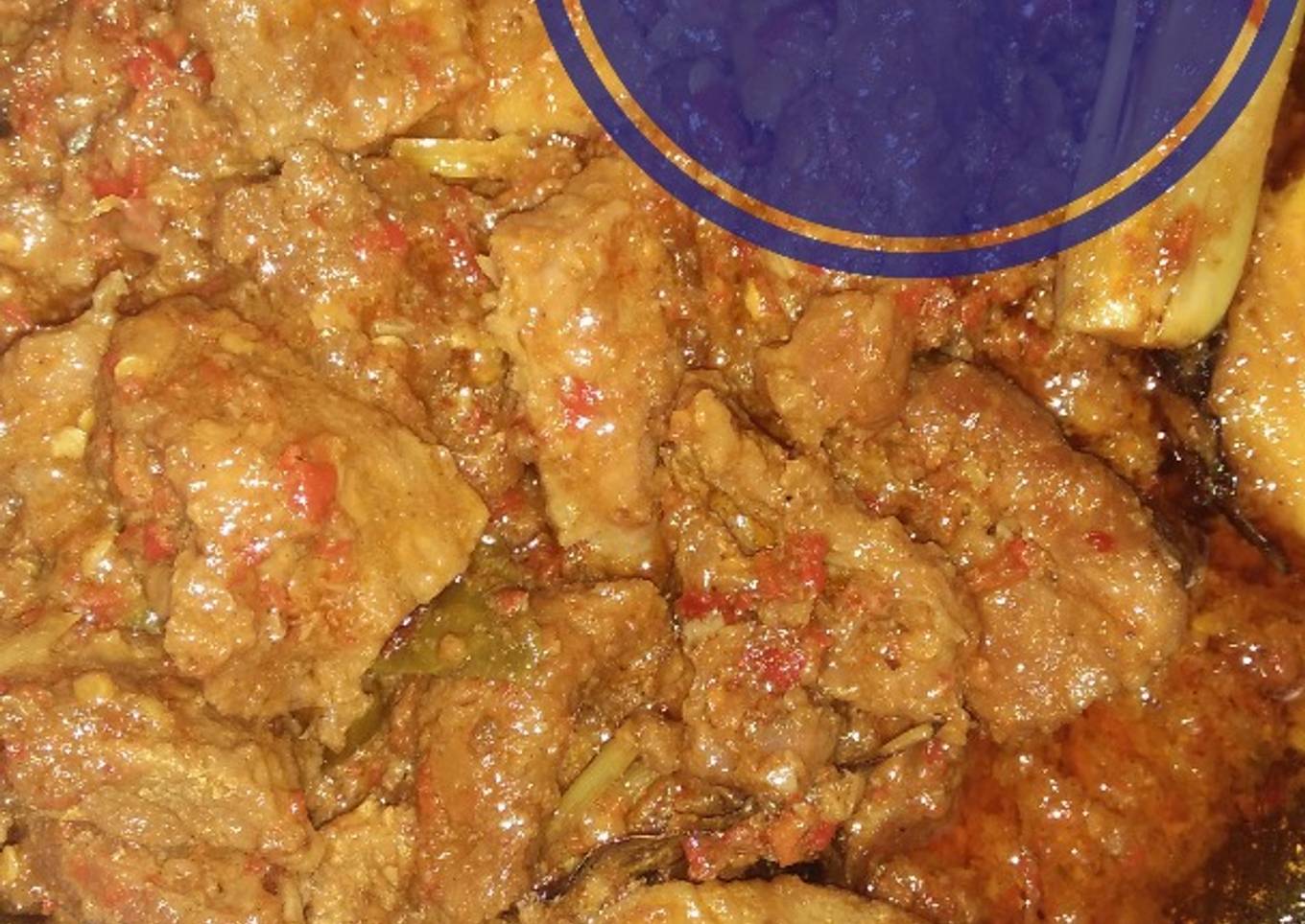 Rendang daging tanpa santan