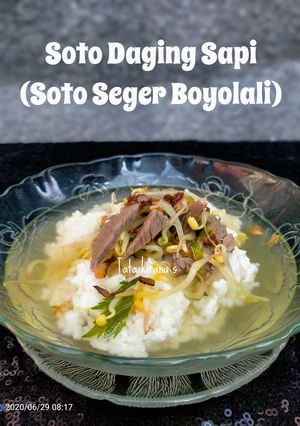 Foto resep Soto daging sapi (soto seger boyolali kuah bening)