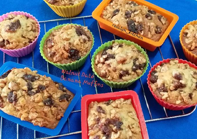 Recipe of Homemade Walnut Date Banana Muffins