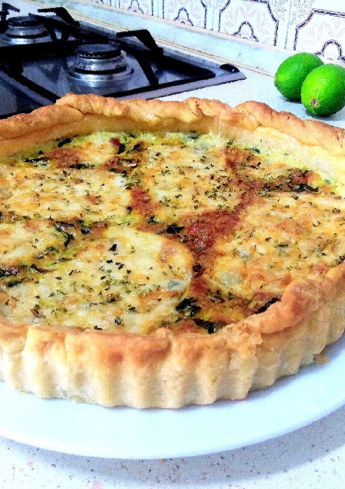 Una foto de Quiche de bacon y espinacas