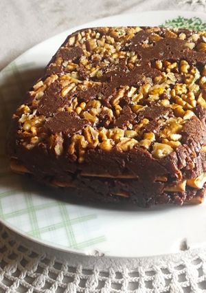 Una foto de Turrón de avena con dulce de leche
