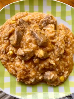 Lecsós rizses hús 🍅🥘🥣 recept fotója