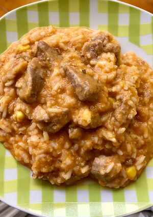 Lecsós rizses hús 🍅🥘🥣 recept fotója