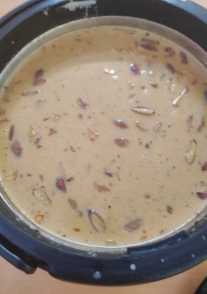 A picture of Ganesh puja chana Moong dal jaggery milk payasam.