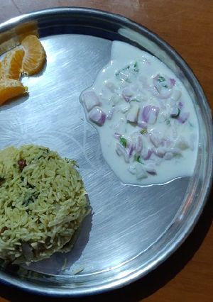 A picture of Pudina pulao.
