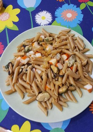 Una foto de Macarrones a la marinera
