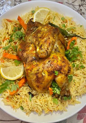 صورة لوصفة الرز البخاري 🍊🍚🍽
