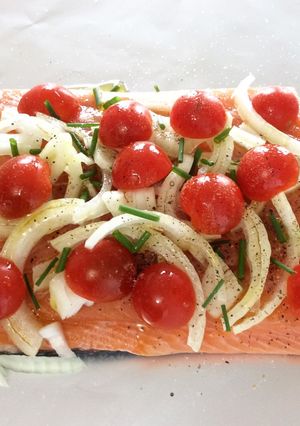 Une photo de Saumon en papillote