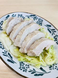 簡單蒸雞肉火腿｜過熱水蒸氣烤箱微波爐 的食譜成品照片