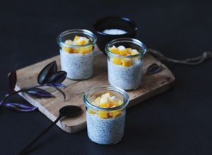 Une photo de Perles du Japon au lait de coco et à la mangue