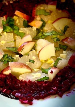 Une photo de Carpaccio de lingue,pesto d’Alsace