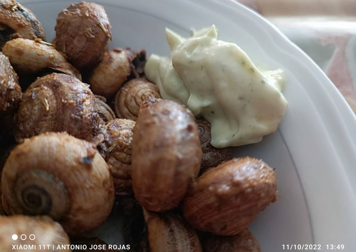 Caracoles secos con especies y alioli 🤤🤤🤤