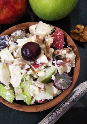 A picture of Mayo Apple and Walnut salad.