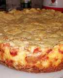 Tarta de jamón y queso con masa de avena!!! Riquísima y sana✔️😍