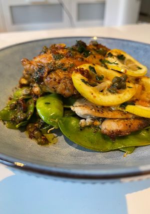 A picture of Chicken Thigh Piccata.