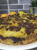 Bizcocho Flanero de Naranja y Chocolate
