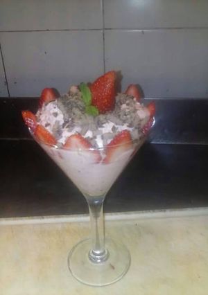 Una foto de Musse de frutillas gourmett