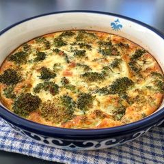 A picture of Broccoli Mozzarella Crustless Quiche.