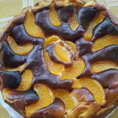 Una foto de Tarta de queso con melocotón (mejorada)