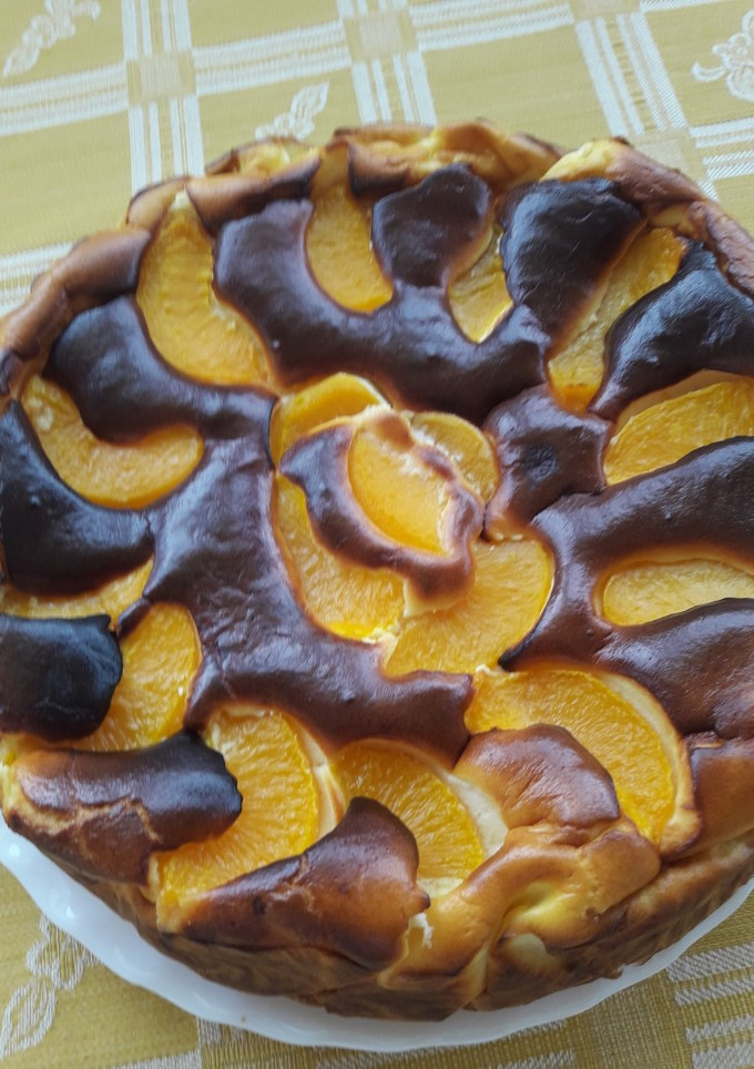 Una foto de Tarta de queso con melocotón (mejorada)