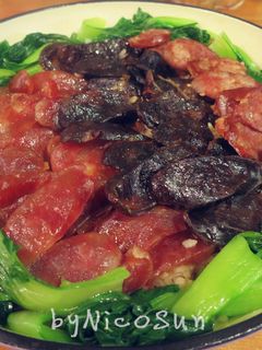 開運年菜~除夕圍爐三拼臘味煲仔飯 的食譜成品照片