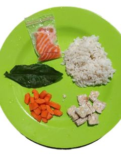 Foto resep MPASI 6+ bubur Prohe Salmon Prona Tempe Sayur Wortel