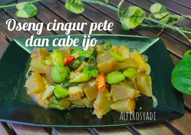 Oseng cingur pete dan cabe hijau