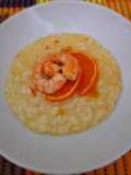 Risotto con arancia e gamberi