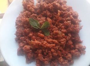 Una foto de Chorizo guisado rápido y fácil, tip para menos grasa (casi nada)