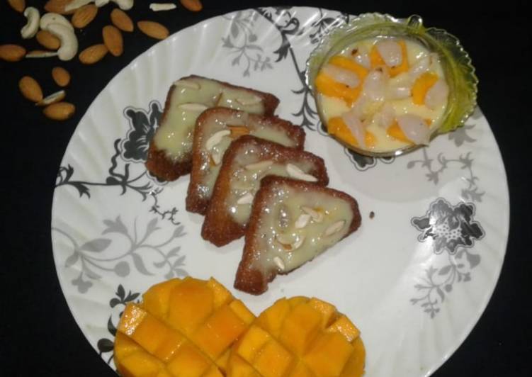 Simple Way to Prepare Favorite Shahi tukda with fruit custard