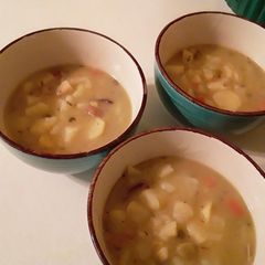 A picture of Homemade potato soup.