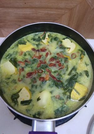 Foto resep Sayur daun singkong + tahu + telur puyuh #bringbackmemories