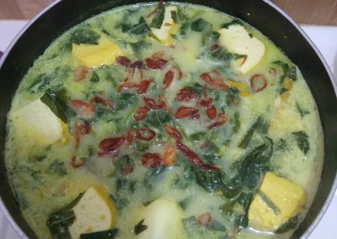 Resep Sayur daun singkong + tahu + telur puyuh #bringbackmemories, Enak