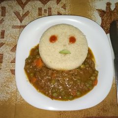 A picture of Braised rice and beef stew.
