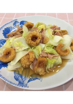รูปของ ผัดผักกาดขาวเบค่อนแคปหมู