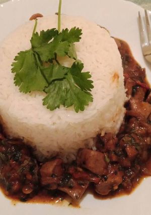 A picture of Rice and Liver Stew.