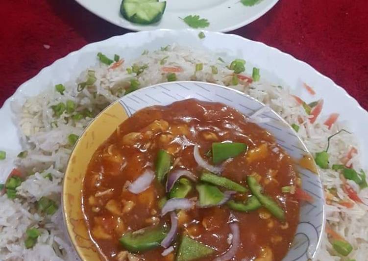 Recipe of Yummy Chicken chilli with rice