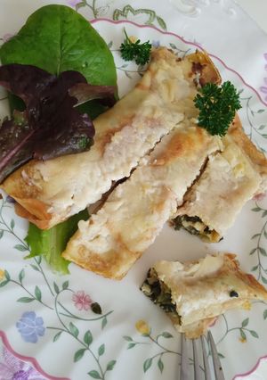 A picture of Healthy baked spinach and feta pancakes.