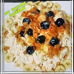 Oil free spaghetti fruit chaat A picture of Oil free spaghetti fruit chaat.