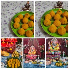 A picture of Orange flavour modak.