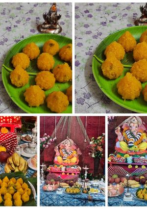A picture of Orange flavour modak.