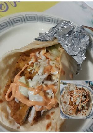 O poză a rețetei Shaorma cu șnițel de porc.
