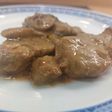 Solomillo cerdo en salsa strogonoff