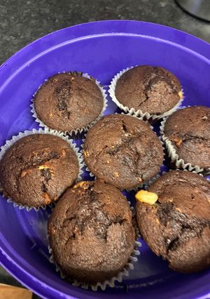 A picture of Super easy Triple chocolate muffins.
