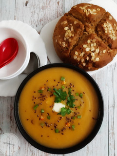 A picture of Pumpkin & Potato Soup.