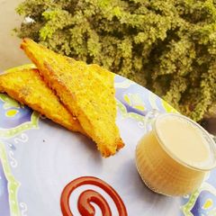 Non fried bread pakoda A picture of Non fried bread pakoda.